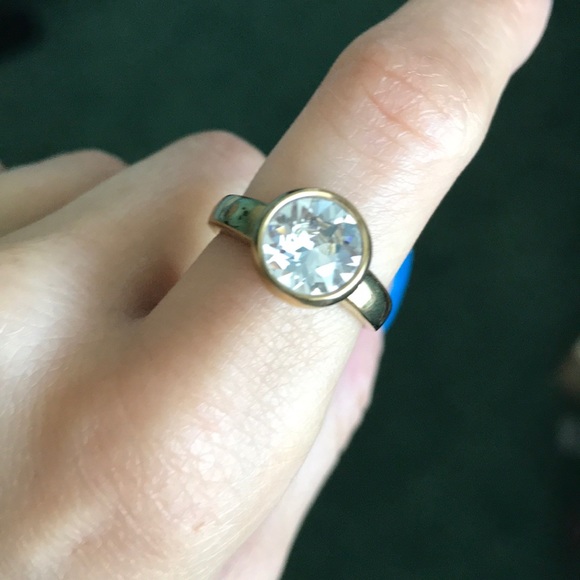 Touchstone Swarovski Crystal Gold Ring - Picture 2 of 5